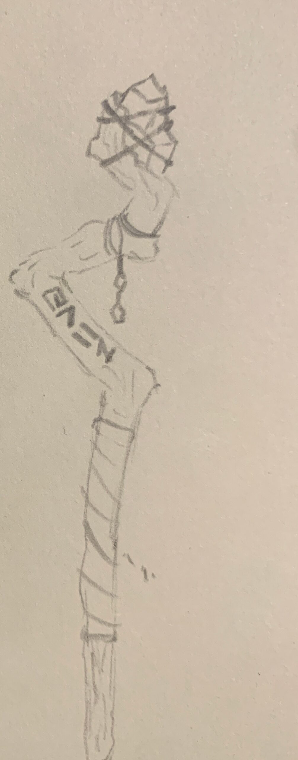 dessin d'un bâton de druide