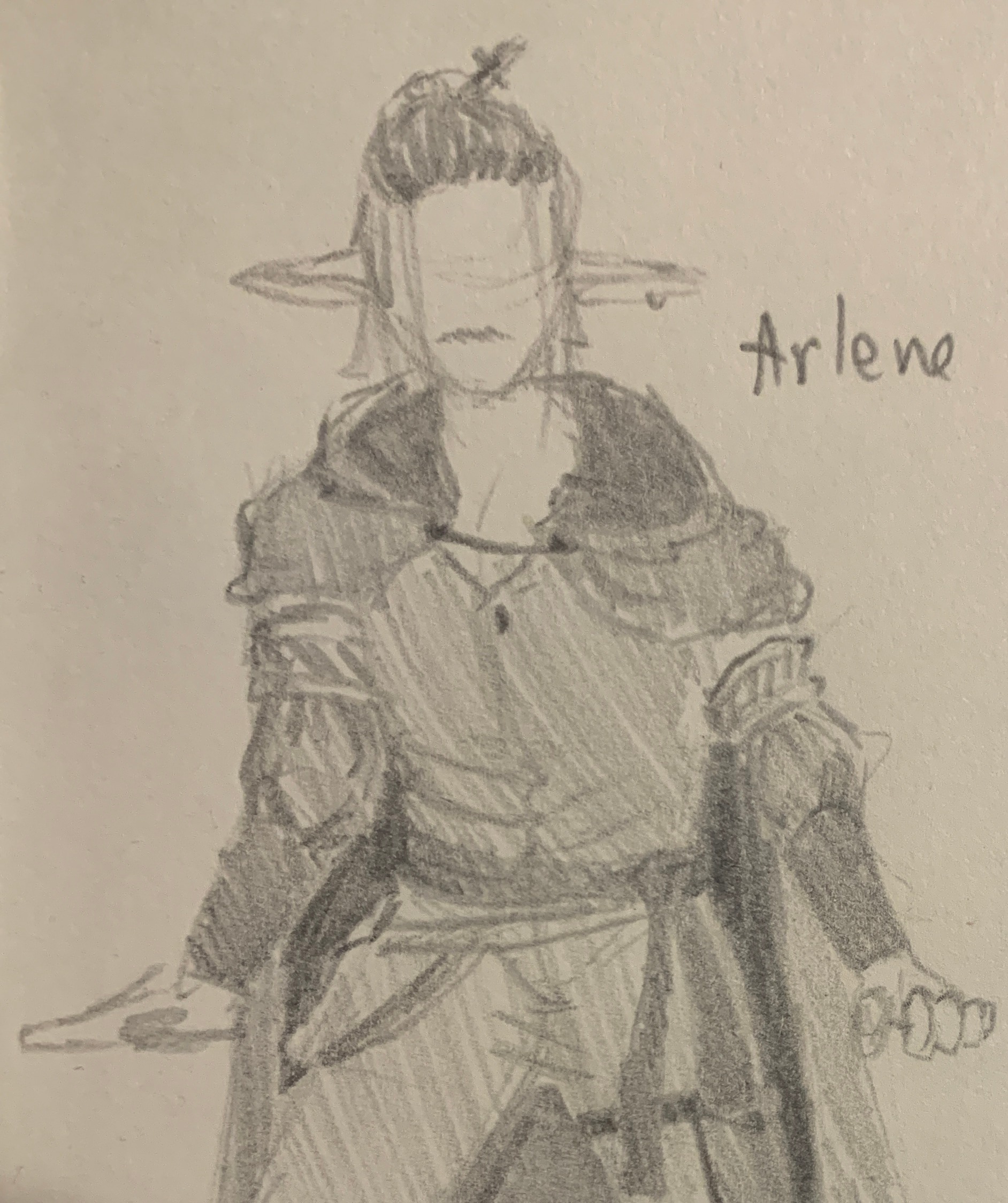dessin d'un elfe en habit de fantaisie