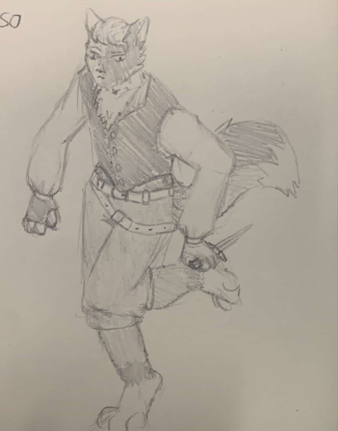 dessin d'un tabaxi sortant une dague